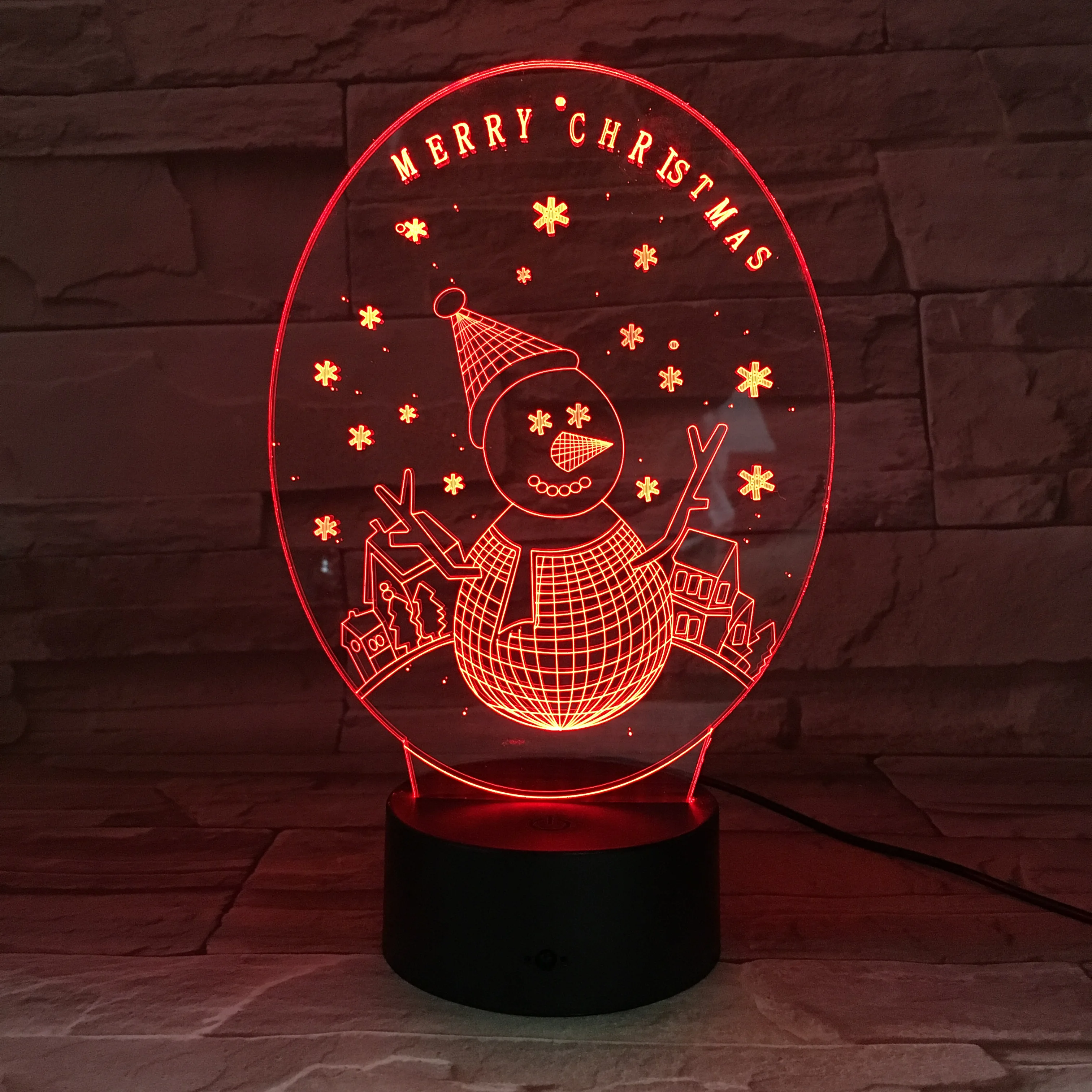 Новинка 2019 Рождественский Снежный человек 3D лампа Рождественское украшение для