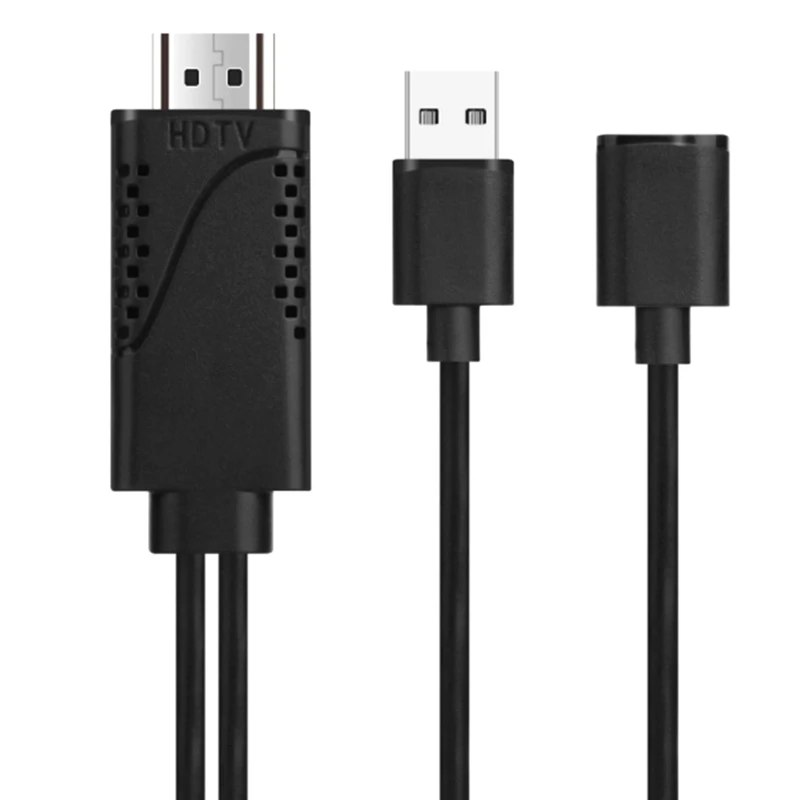 

2 in 1 Screen Cable USB Female to HDMI Mobile Phone to TV Wide Compatibility Suitable for Android Apple