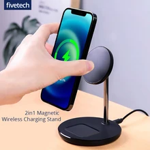 Magnetic Wireless Charger 2 in 1 Stand For iPhone 13/12 Pro/11/X Desktop Phone Holder 15W Qi Wireless Charging For Airpods 2 3