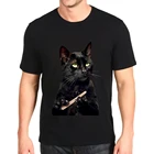 Футболка мужская с круглым вырезом, хлопковый топ с принтом необработанной кошки, с короткими рукавами, на заказ