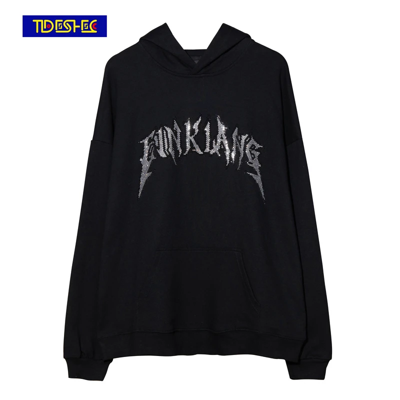 

Худи мужское, в стиле Харадзюку, с надписью, в готическом темном стиле, повседневное, свободное, 2021