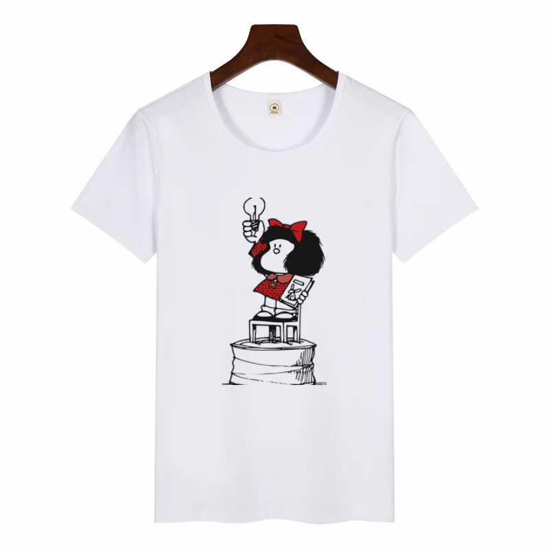 Милая футболка с принтом Toda Mafalda 2019 женские топы короткими рукавами для девочек