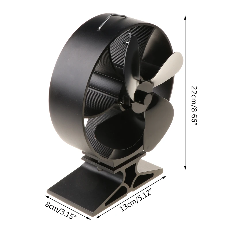 

4 Blades Stove Fireplace Fan Heat Powered Fuel Saving Quiet Design Ecofan for Wood Log Burner Heater