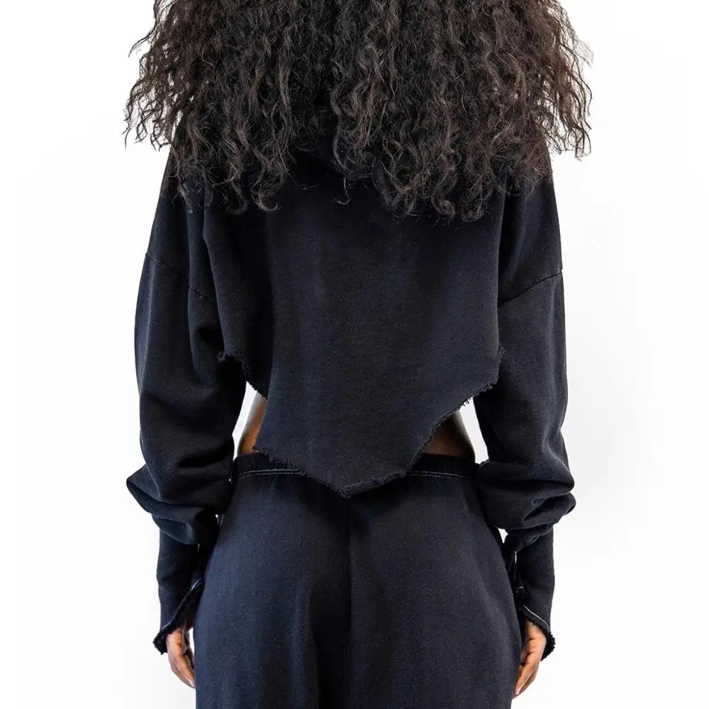 

Women's Hoodies for Teen Girls 2021 New Hooded Long Sleeve Zipper Asymmetrical White Streetwear Fashion Outwear Hoodies Tops Hot