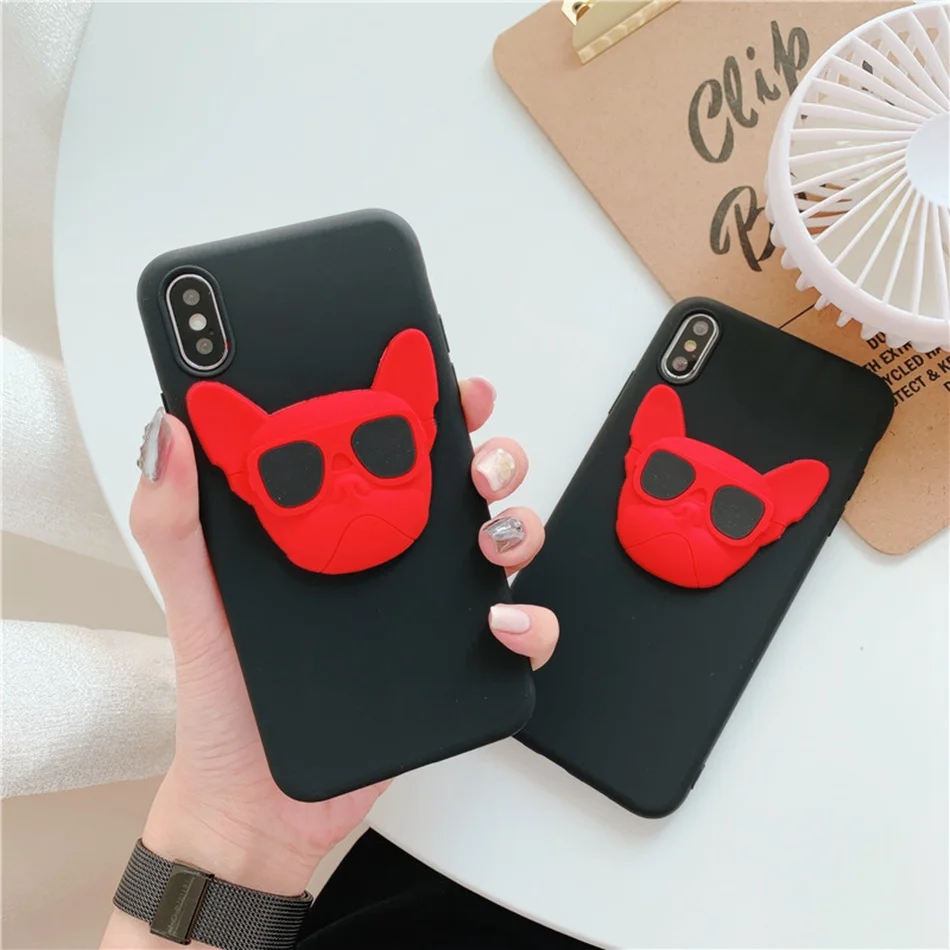 For Huawei Y9S Y6S Y7 Pro Prime Y9 2019 Mate 20 30 10 Lite 20X Fashion Cool Bulldog DIY Contrast Color Case Soft Back Cover |