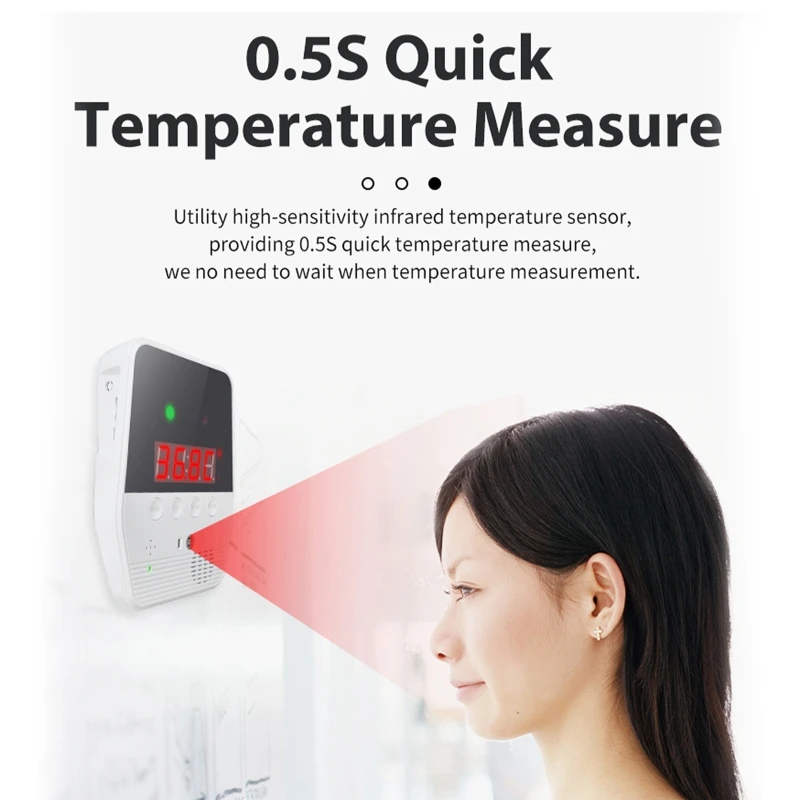 

Wall-Mounted Body Infrared Temperature,Fever Alert & LCD Display Non Contact 1S Quick Test for Company Factory School