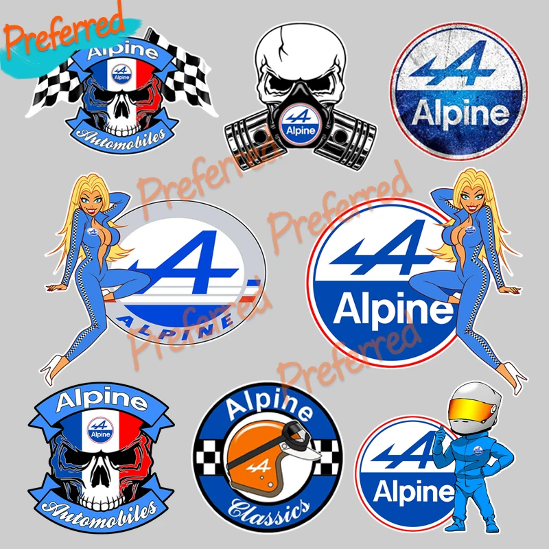 

High Quality Decal Motocross Racing Laptop Helmet Trunk Car Sticker Die-Cut for Alpine Renault Pistons Skull Vinyl Laminated