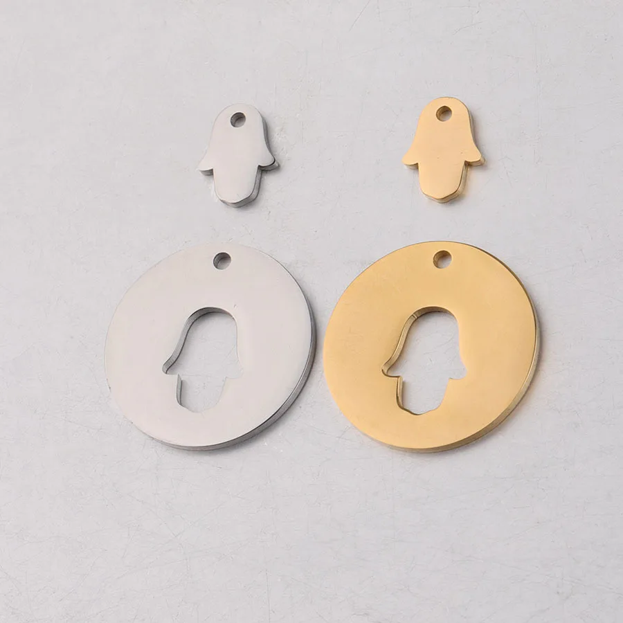 5 шт./партия полый кулон Пальма из нержавеющей стали зеркальный полированный