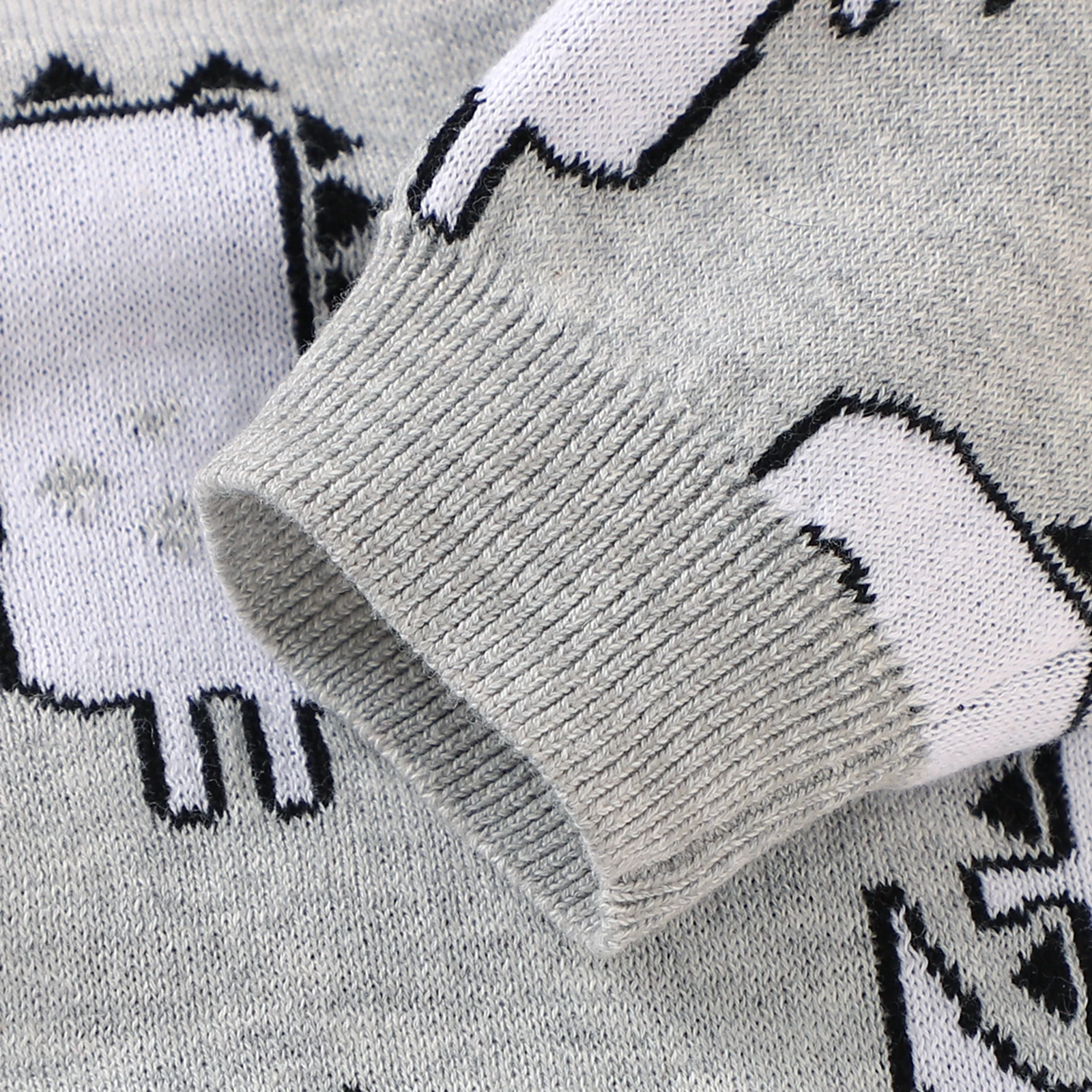 

0-24M Babys Girls Boys Casual Long Sleeve Jumpsuit Cartoon Dinosaur Jacquard Button Round Neck Long Romper Bodysuits