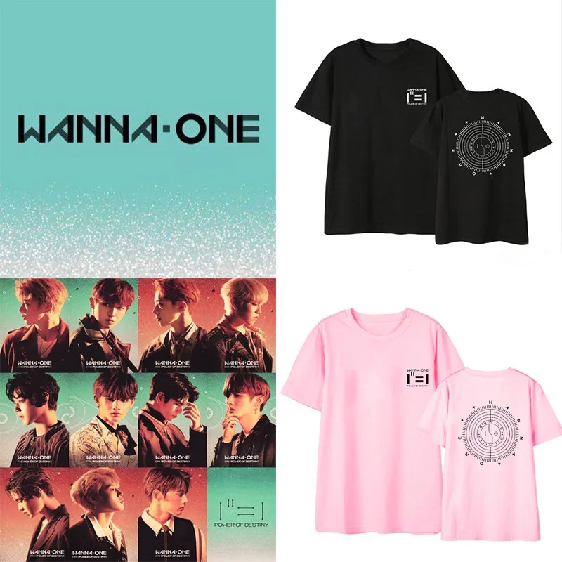 Kpop WANNA ONE POWER OF delivery Album Shirts хип хоп Повседневная Свободная футболка футболки с