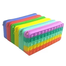 Push pops Make Up Bag Colorful Kids Games Pencil Case Push Bubble Family Fidget Zipper Cosmetic Bag 