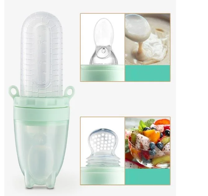 2 в 1 детская силиконовая бутылка с ложкой и соской|Бутылки| |