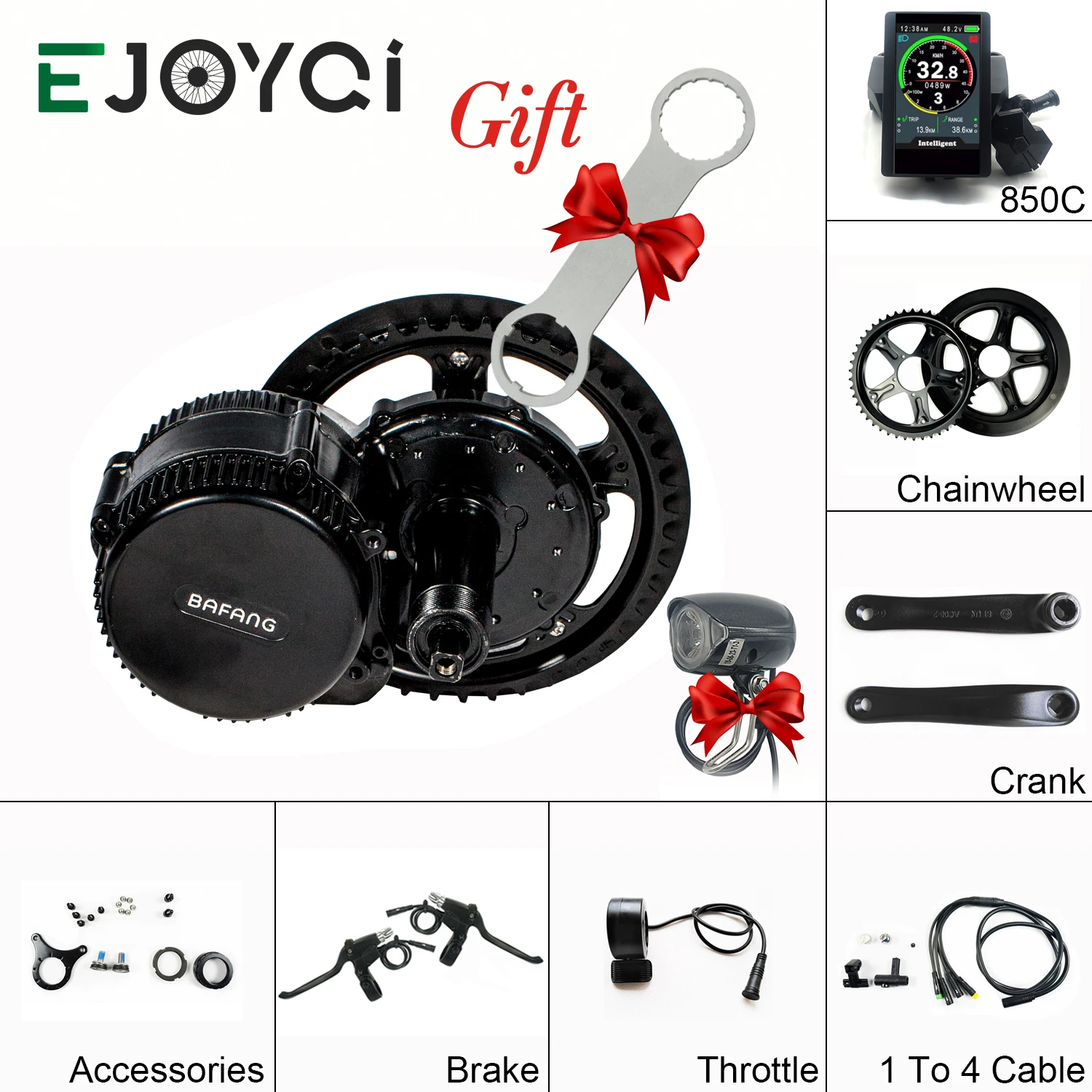 EJOYQI Bafang BBS02B 48 в 750 Вт 850C C965 SW102 ЖК-дисплей датчик передач электрический велосипед Середина кривошипно-приводной двигатель комплект для электровелосипеда