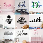 Виниловая наклейка на заказ с именем динозавра, декор для гостиной, детской комнаты, мальчиков, Детская Наклейка, украшение на заказ, HQ9990