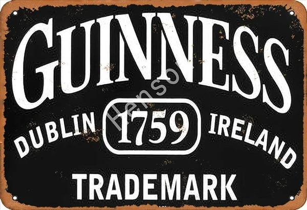 Металлический жестяной плакат для гаража Guinness Дублин Ирландия 1759 торговая марка