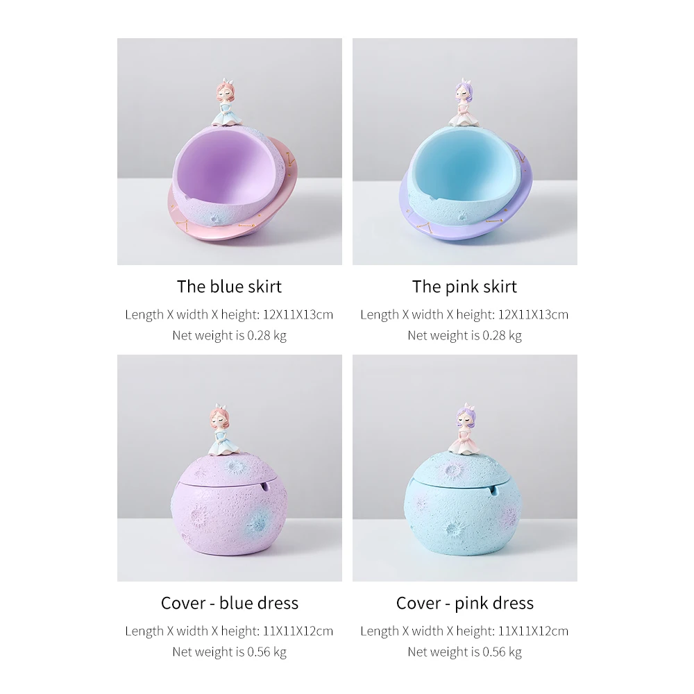 

Resin Cute Girl Ashtray Girl Statue Round Ashtray with Lid Modern Home Decor Girl Bedroom Desktop Decoration Portable Ashtray