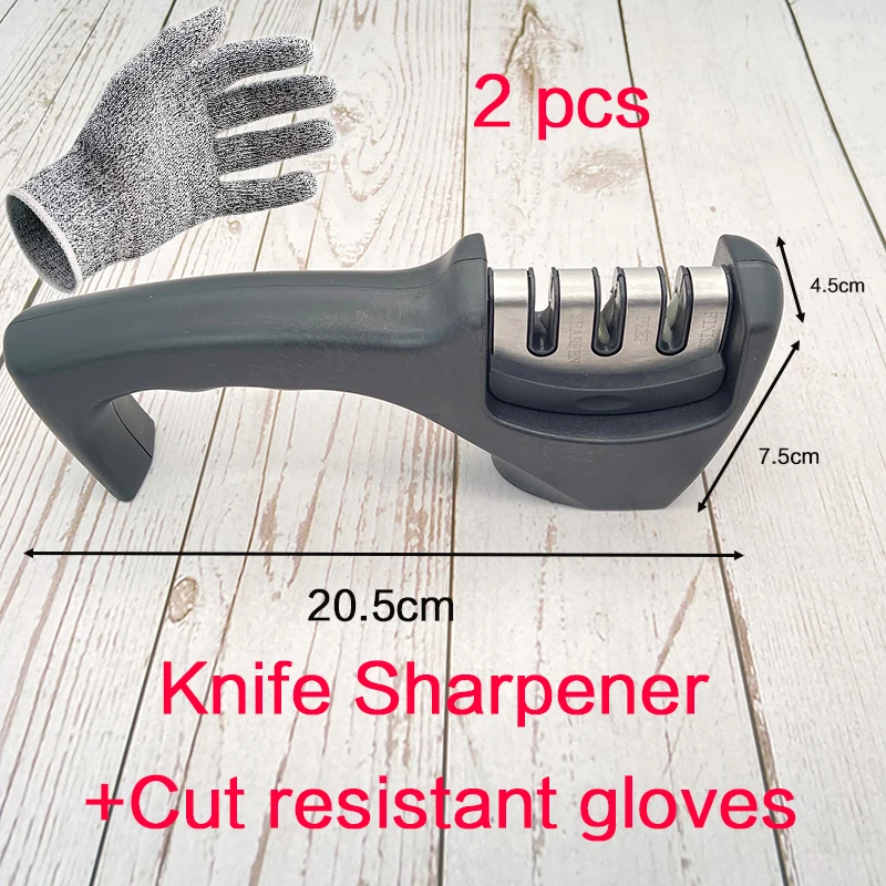 Knife Sharpener 3 Stages ( Tungsten Diamond & Ceramic ) Steel Whetstone Kitchen Knives Sharpening Grindstone Grinder Stone Tools | Дом и