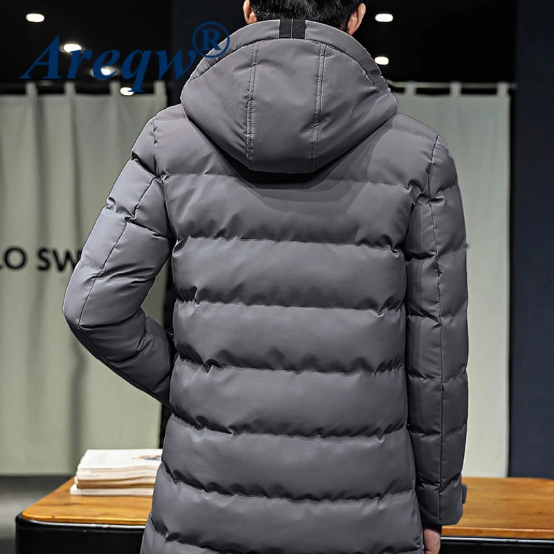 

2021 Winter New Men's Cotton Jacket Youth Trend Casual Thicken Down Cotton Jacket Men's Mid-length