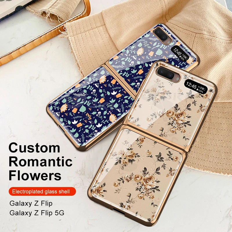 gkk original case for samsung galaxy z flip fold 2 case luxury tempered glass plating edge hard cover for samsung z flip fold 2 free global shipping