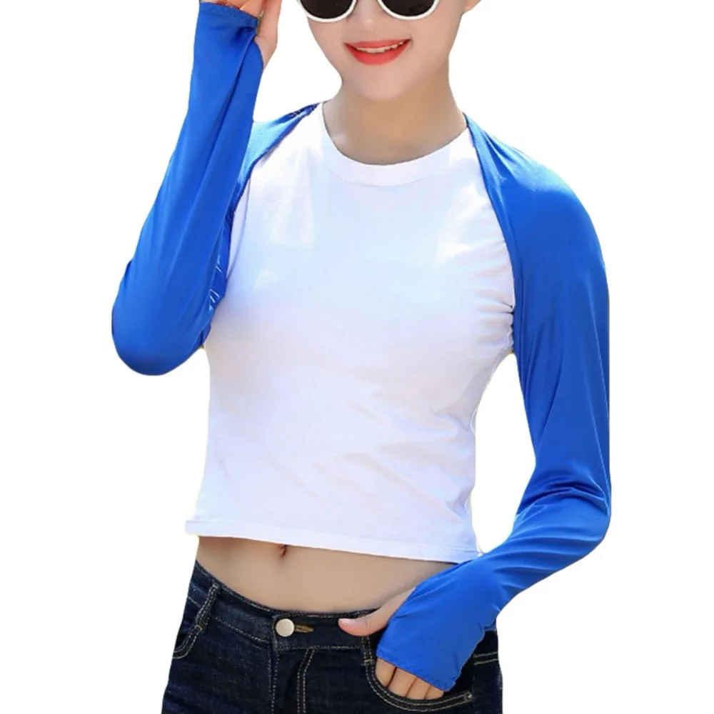 Женская шаль манжеты перчатки гольф Шаль Рукава ледяной шелк солнцезащитный