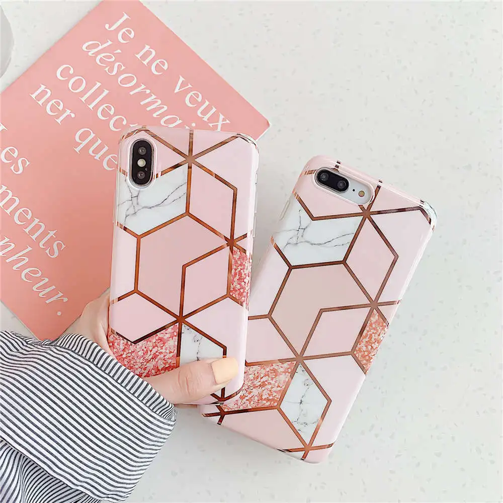 Покрытие геометрический мраморный чехол для iphone 7 XR 11 Pro Max чехол для iphone X XS Max 8 7 6 6S Plus чехол для телефона силиконовый мягкий чехол