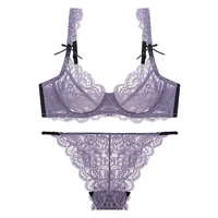 womens sexy sexy transparent lace bra ultra thin ladies underwear small chest gather comfortable and breathable bra set wt035