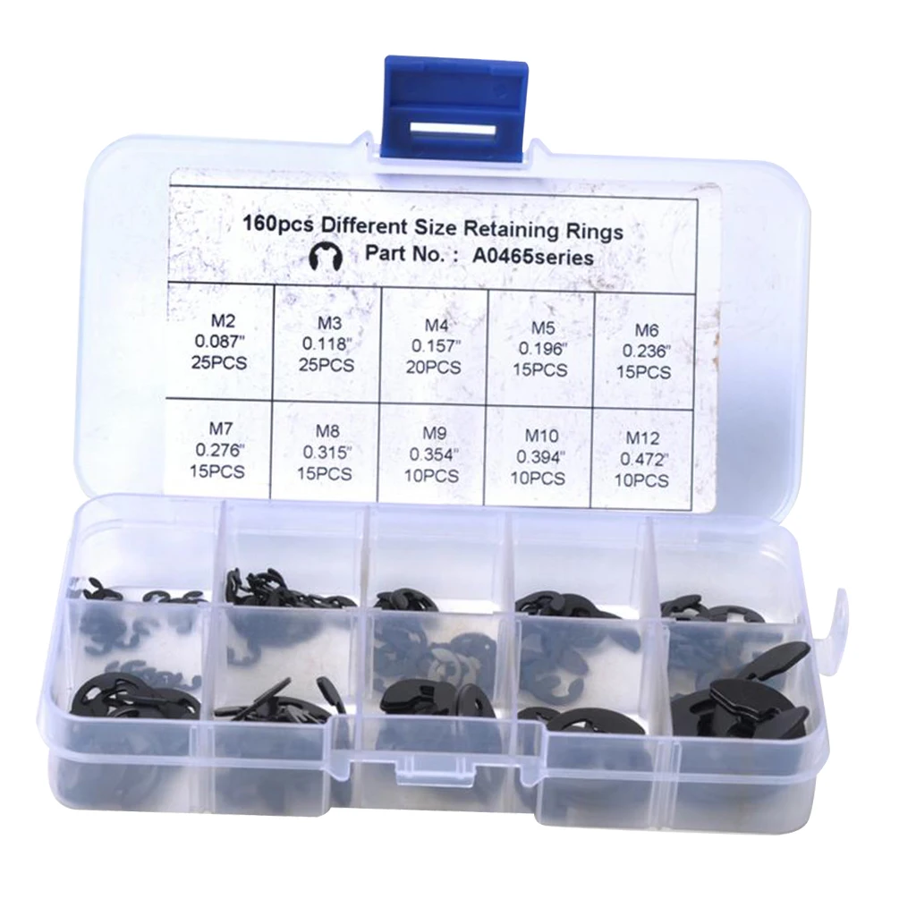 

160 Pcs. E-clip External Circlip E-clip Snap Circlip Kit, Body