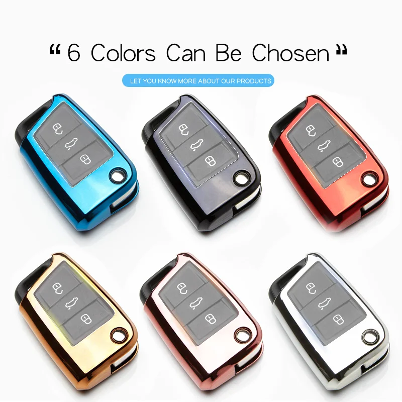 Чехол для автомобильных ключей из ТПУ защитный чехол Skoda Octavia 2 Fabia 3 Rapid Karoq Kodiaq Superb