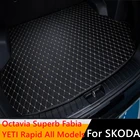 Плоский боковой коврик для багажника Sinjayer, багажная Накладка для багажника автомобиля, коврик для SKODA Octavia Superb Fabia YETI Rapid всех моделей