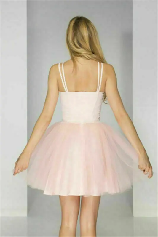 Женское короткое вечернее платье-пачка из тюля на бретельках | Женская одежда