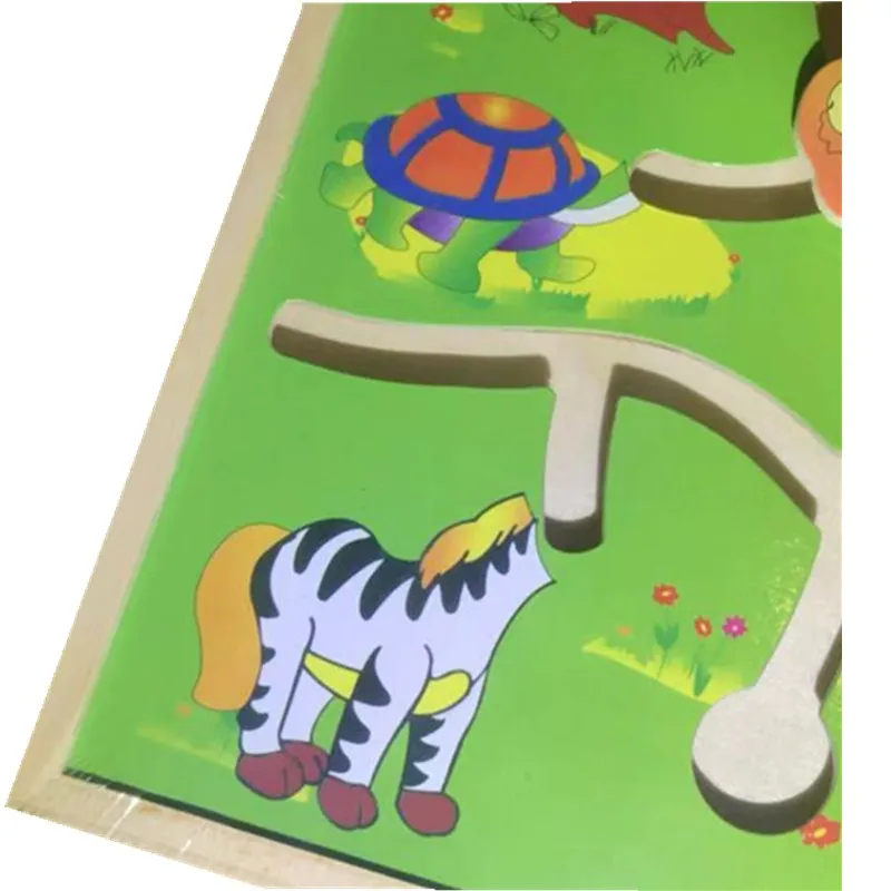 Educational Early Learning Slide Puzzle Kids Wooden Toys for Children Labyrinth Animal-Body-Match Maze Intelligence WJ330 | Игрушки и