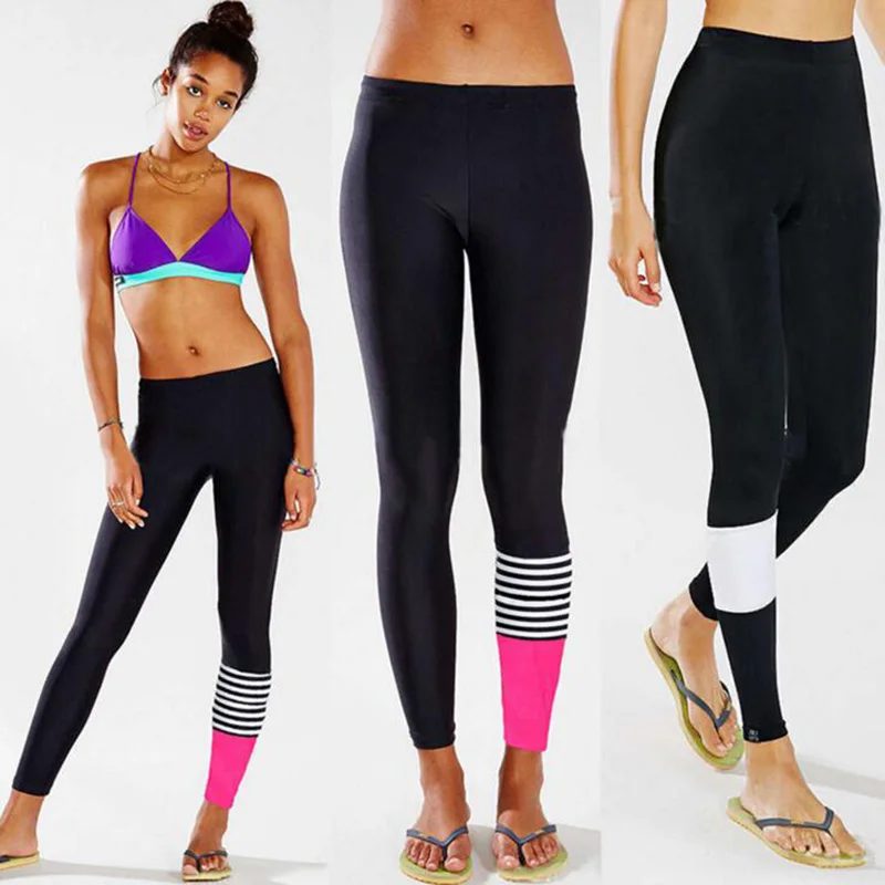 

Women Striped Letters Seamless Leggings Sports High Waist Full Length Fitness Loose Pants Color Elastic Band Quick Dry Trousers