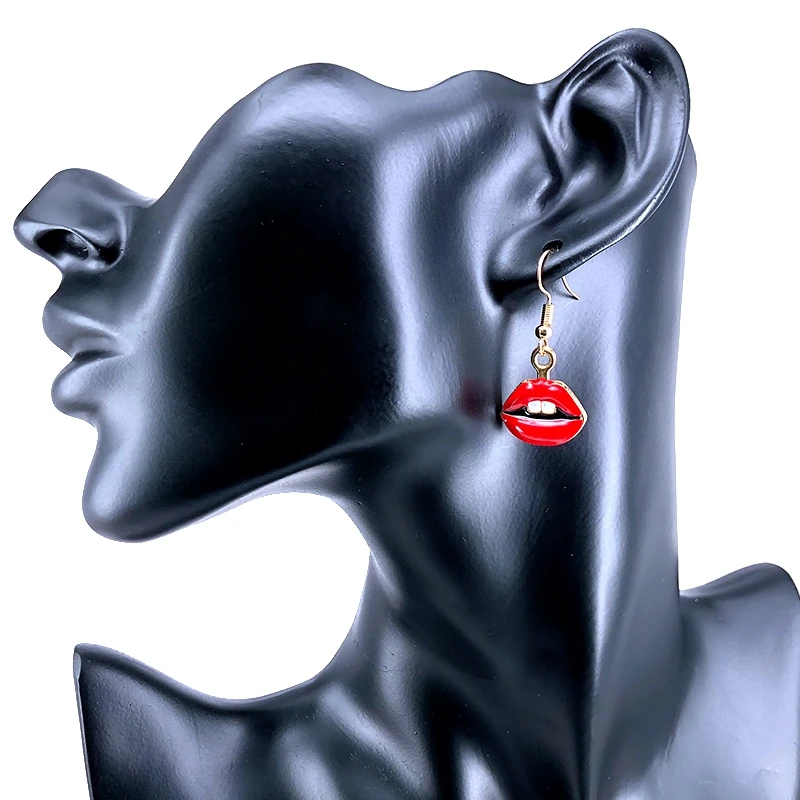 Женские серьги-подвески с эмалью розовые и красные серьги золотым покрытием 2018 |