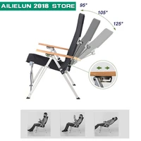 lightweight high back folding camp chair with storage portable outdoor furniture reclining lounger tourist picnic load 140kg