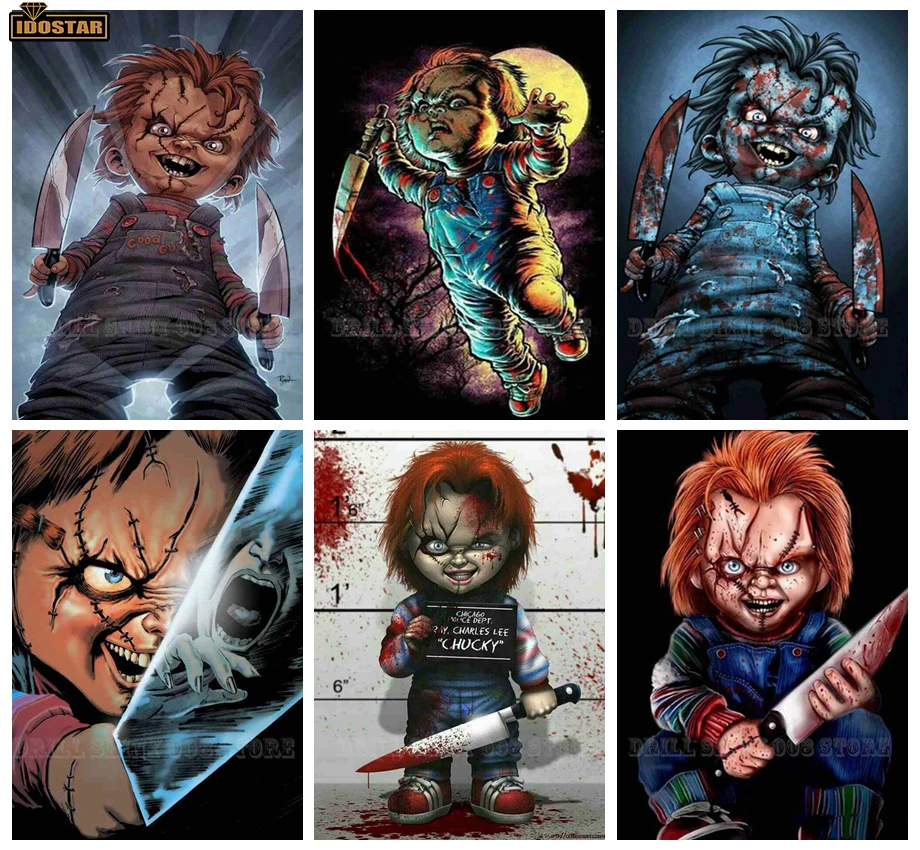 5D Diy Алмазная картина кукла из фильма ужасов Чаки полная дрель вышивка крестиком