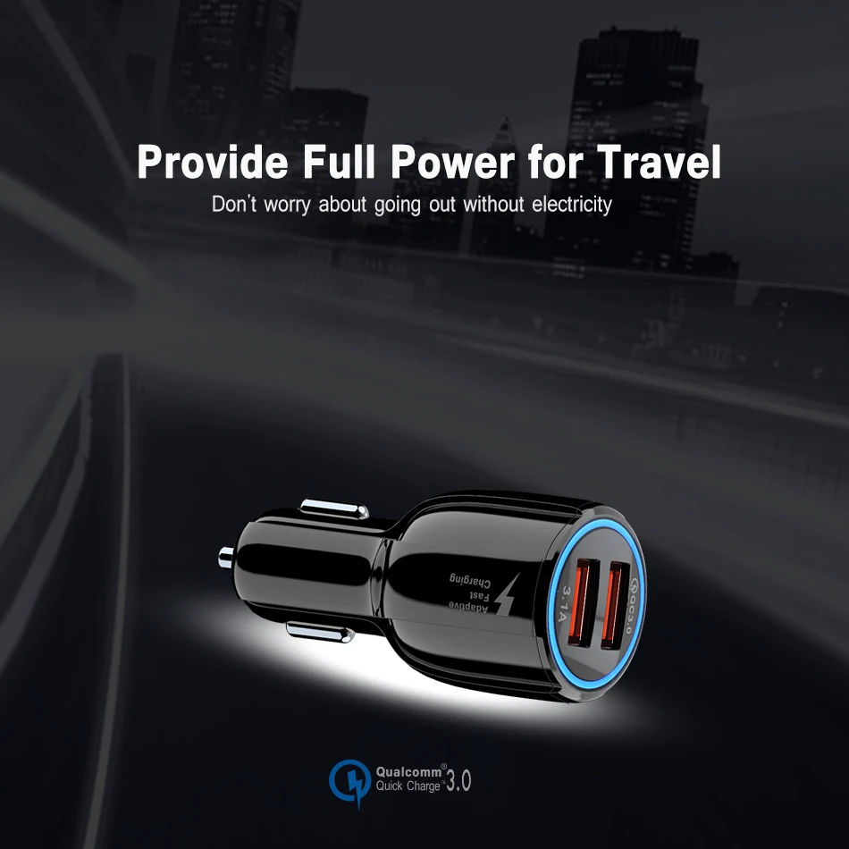 Автомобильное зарядное устройство адаптер Быстрая зарядка 3 0 USB кабель для Xiaomi Dual
