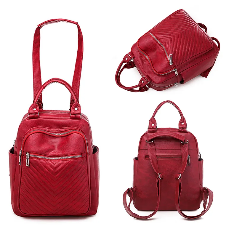 Женский рюкзак из искусственной кожи многофункциональная простая сумка через