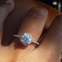 hot sell 14k white diamond ring for women bizuteria gemstone diamante jewelry engagement topaz rings fine 14k diamond anel rings
