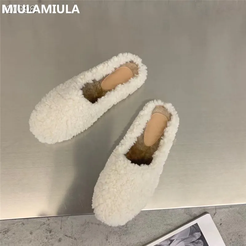Зимняя Новинка 2020 года Модные меховые шлепанцы на плоской платформе с
