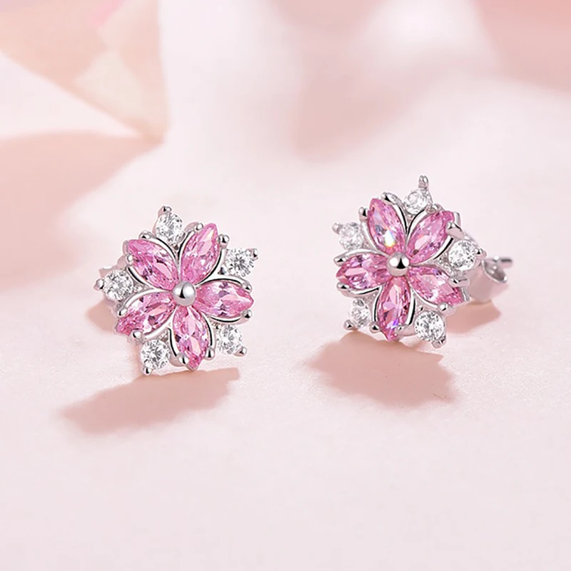 Женские серьги-гвоздики с кристаллами серебристого цвета | Украшения и