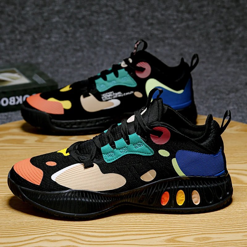 

Высококачественная Баскетбольная обувь, Противоударная обувь для корзины, нескользящая уличная спортивная обувь, Баскетбольная обувь в стиле ретро для подростков, мужские кроссовки