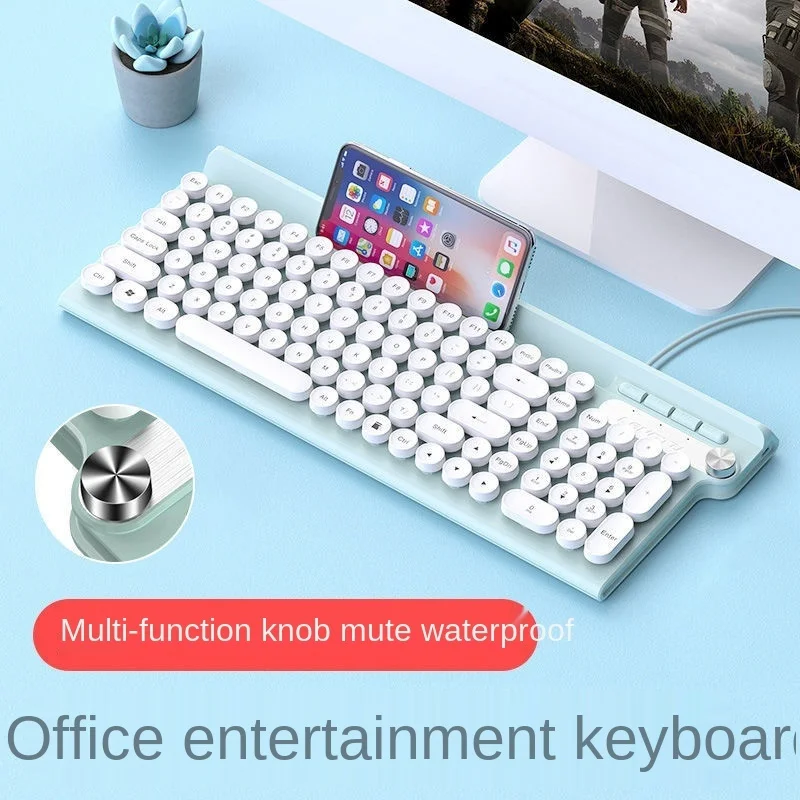 

wired mechanical keyboard and mouse set E-sports feel Steampunk game office typing mute special