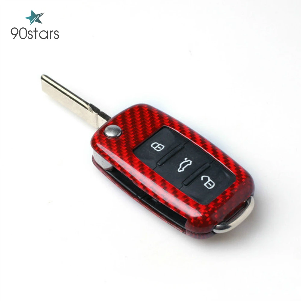 Углеродное волокно чехол ключа дистанционного управления автомобилем для VW Golf
