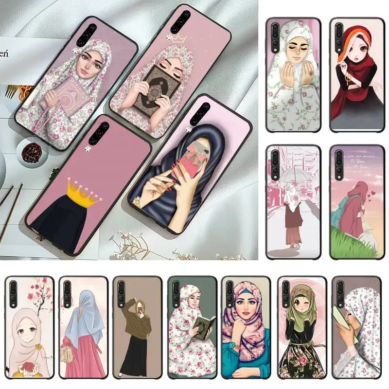 

Fashion Arab Islamic Girl Muslim Women Phone Case For Huawei P20 lite P40 lite mate 10 P20 pro P smart 2019 Y7 P30 lite case