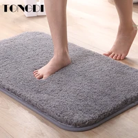 tongdi bathroom carpet mats soft shower fannelette microfiber non slip rug decoration for home living kitchen room parlour