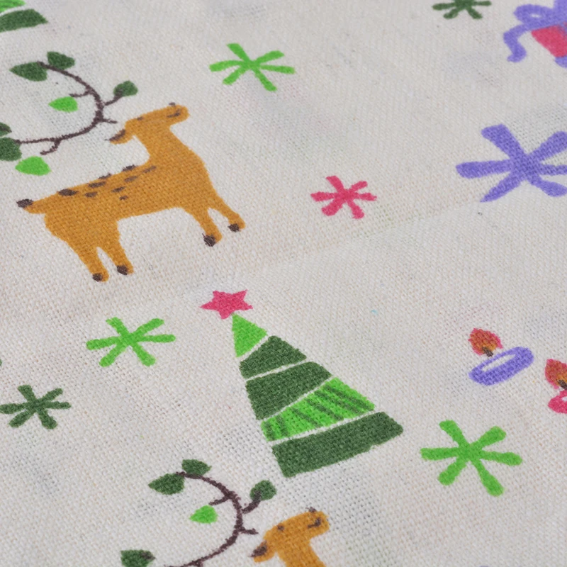 New1PC тканевые сумки для хранения со снежинками и оленями льняные на шнурке