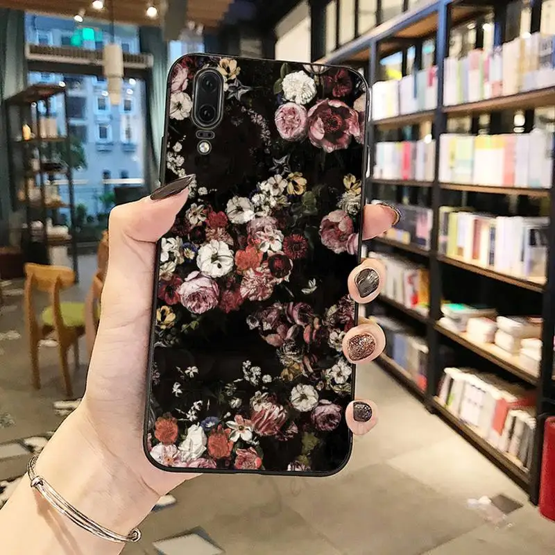 

Dark Flower Retro aesthetics Phone Case For Huawei honor Mate P 10 20 30 40 Pro 10i 9 10 20 8 x Lite