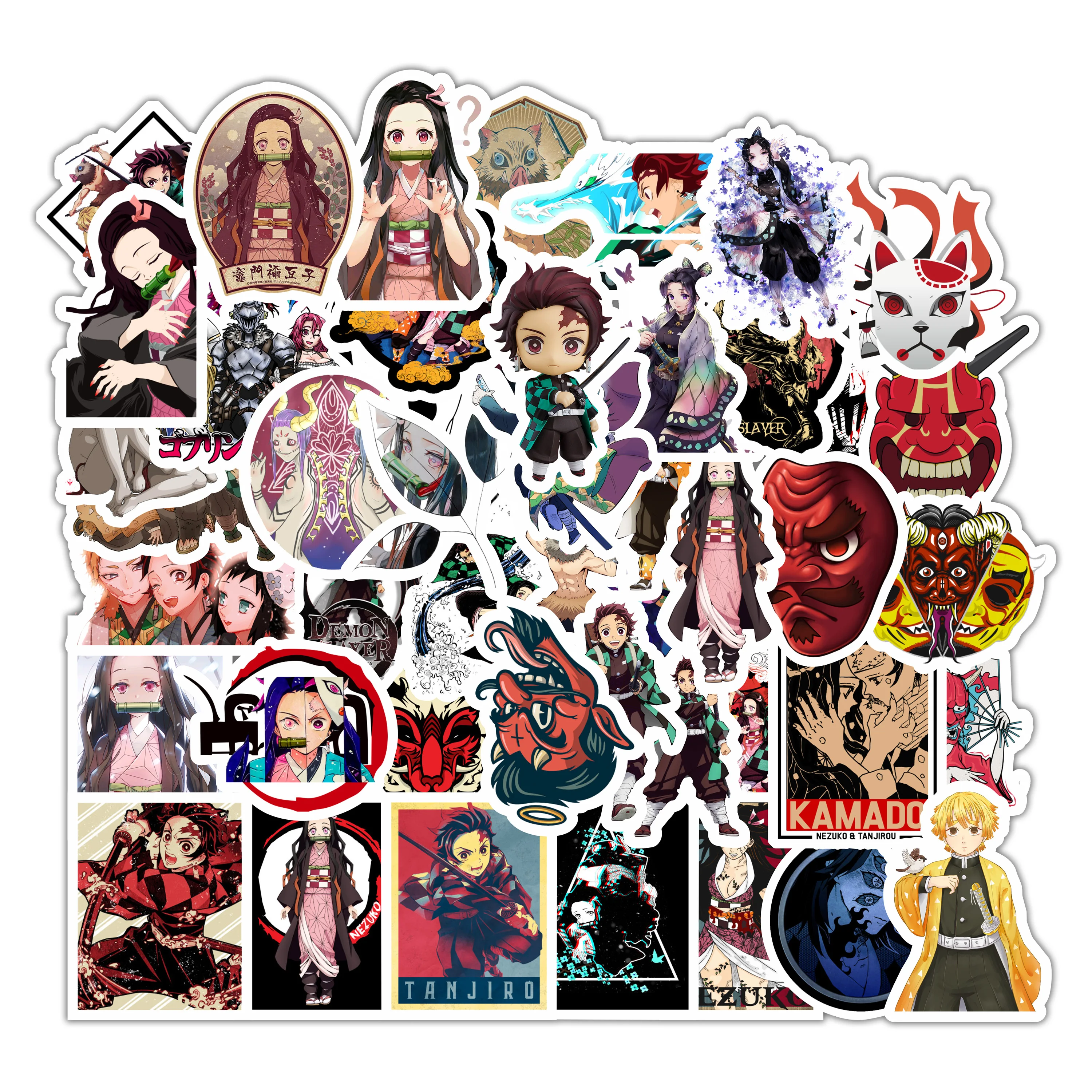 50 шт./компл. наклейки с изображением аниме рассекающего демонов граффити для