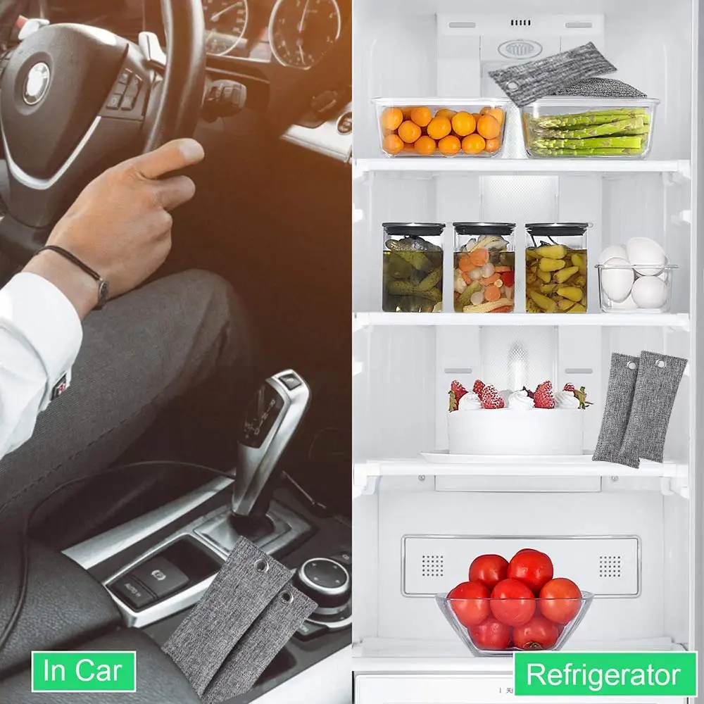 Бамбуковый уголь для очистки воздуха 2 шт активированный поглотитель запаха