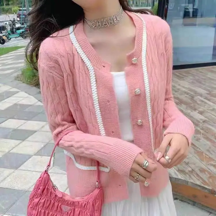 

Autumn New Women's Sweater O-collar Long Sleeve Tops Loose Knitting Cardigan Casual Fashion Clothing Girl